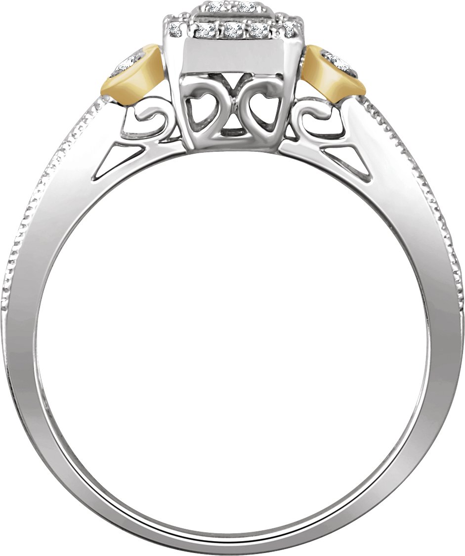 45509915 10K White/Yellow 1/6 CTW Natural Diamond Promise Ring - 652991