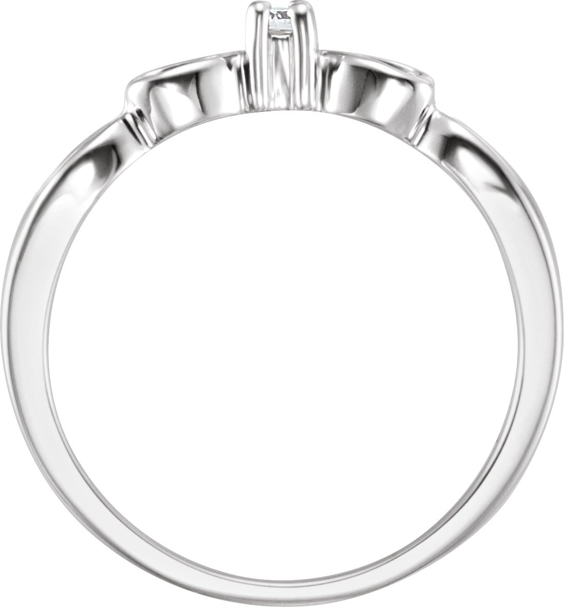 45561721 14K White .03 CT Natural Diamond Heart Ring - 60359