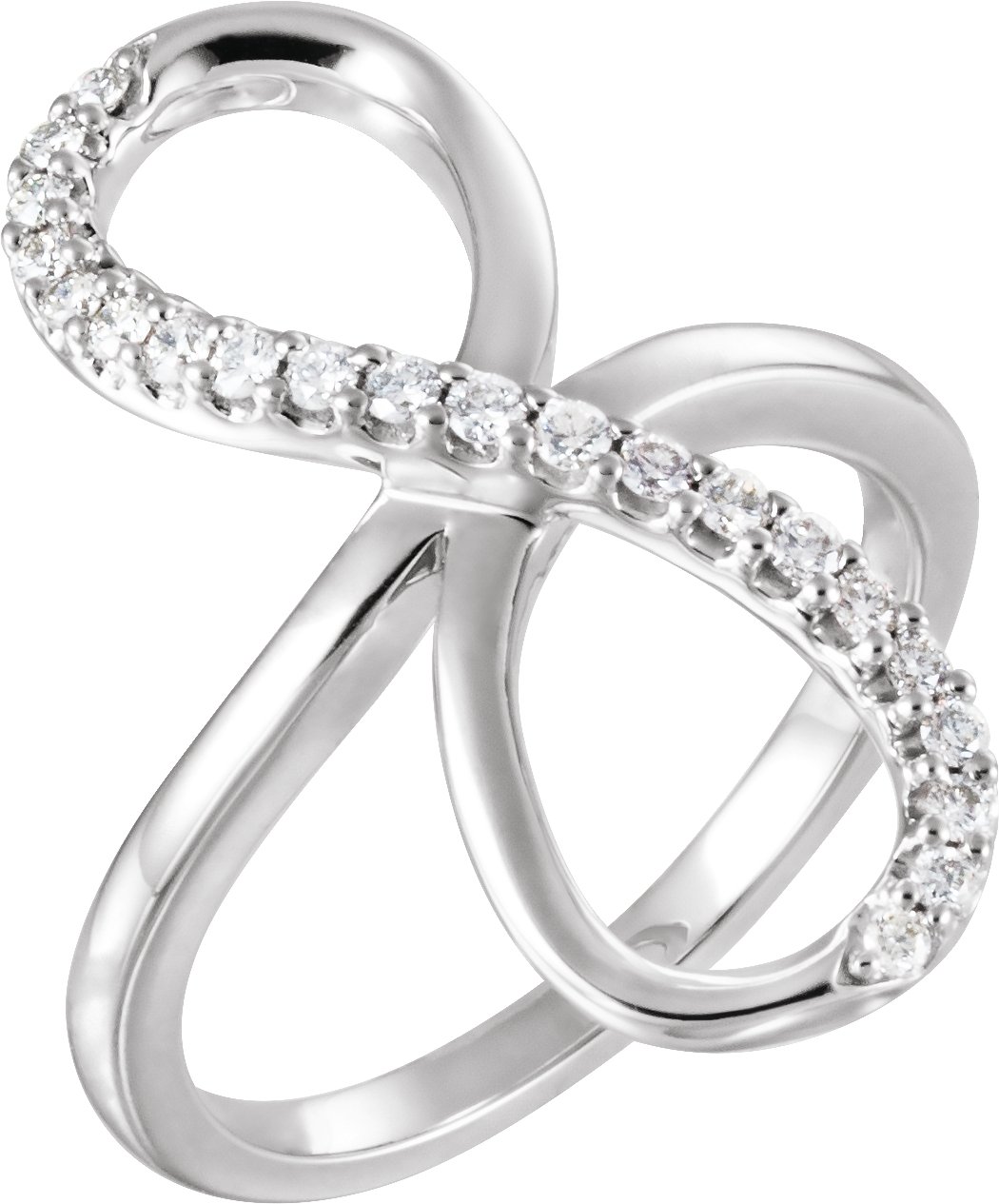 46266046 14K White 1/4 CTW Natural Diamond Infinity-Inspired Ring - 653021