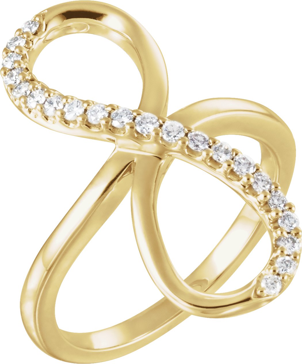 46305427 14K Yellow 1/4 CTW Natural Diamond Infinity-Inspired Ring - 653021