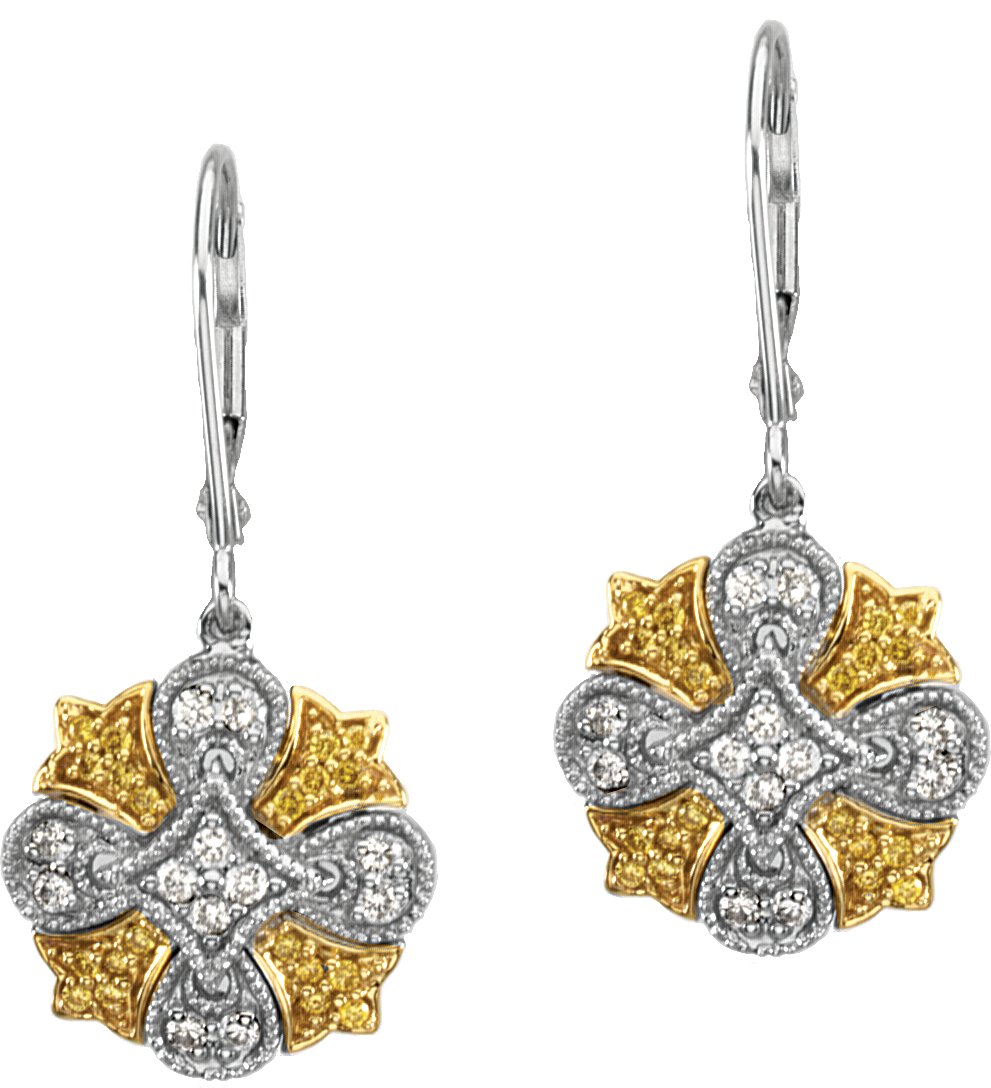 464757 14K White/Yellow 1/2 CTW Natural Diamond Earrings - 65704