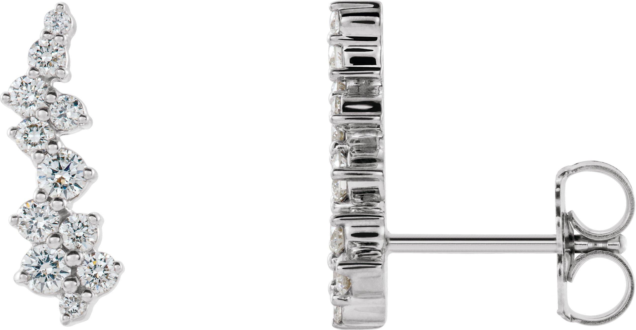 47680440 Platinum 1/3 CTW Natural Diamond Ear Climbers - 86738