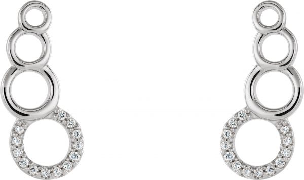 Platinum .06 CTW Natural Diamond Geometric Ear Climbers - 86788