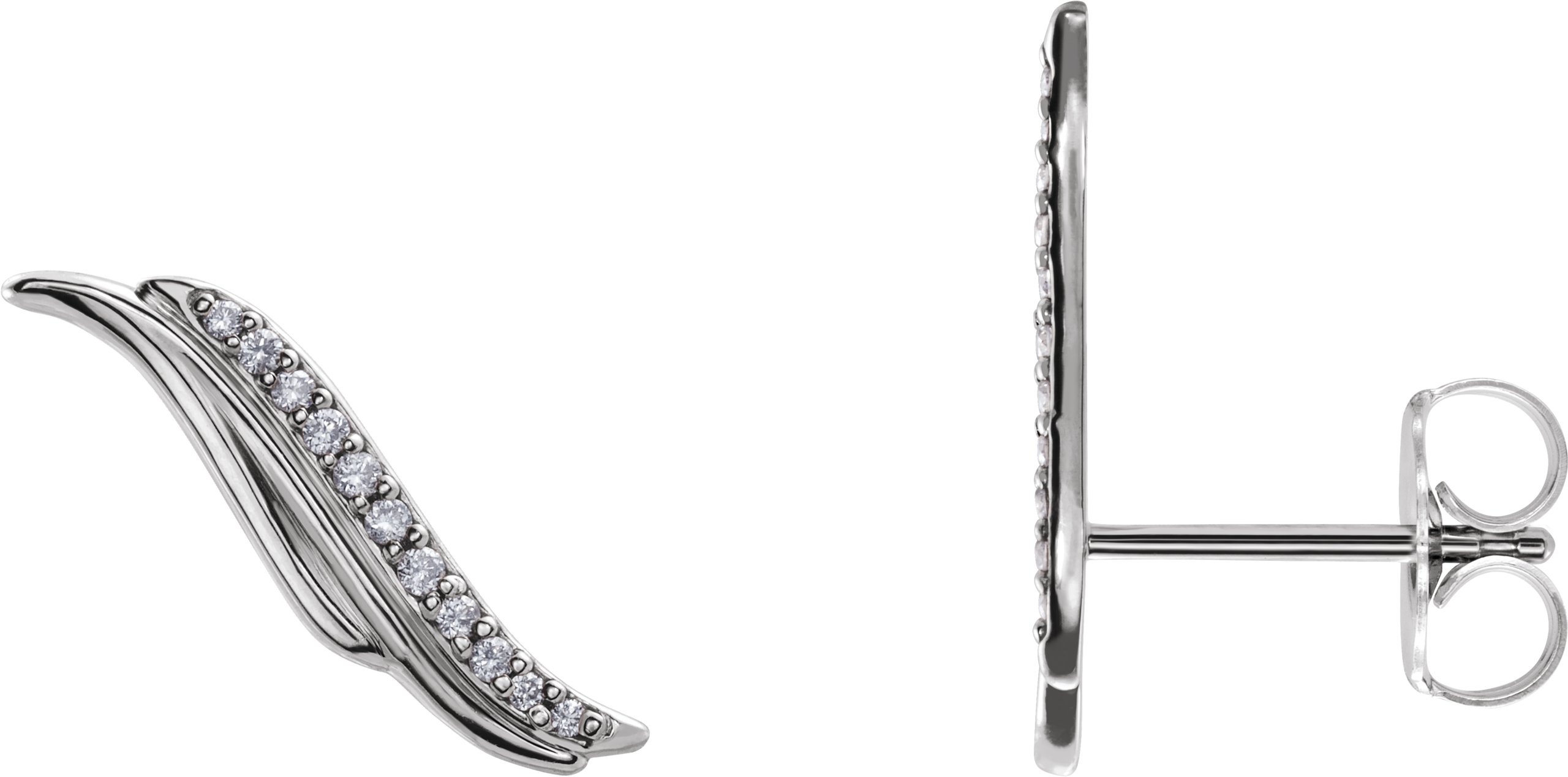 49720445 Platinum .06 CTW Natural Diamond Ear Climbers - 86651