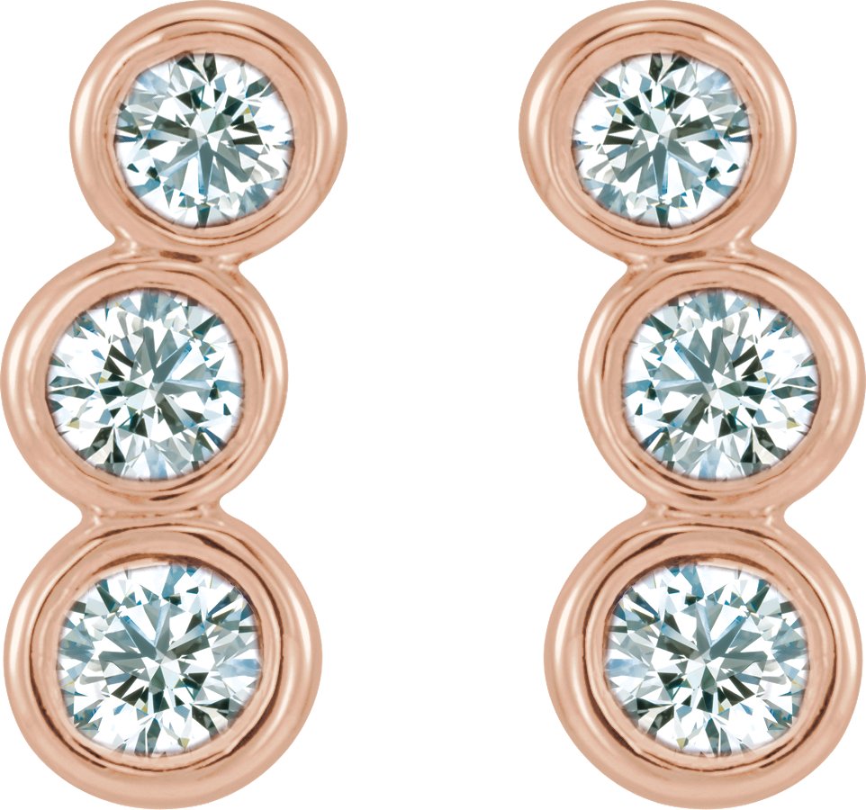 50736475 14K Rose 1/2 CTW Natural Diamond Ear Climbers - 86701