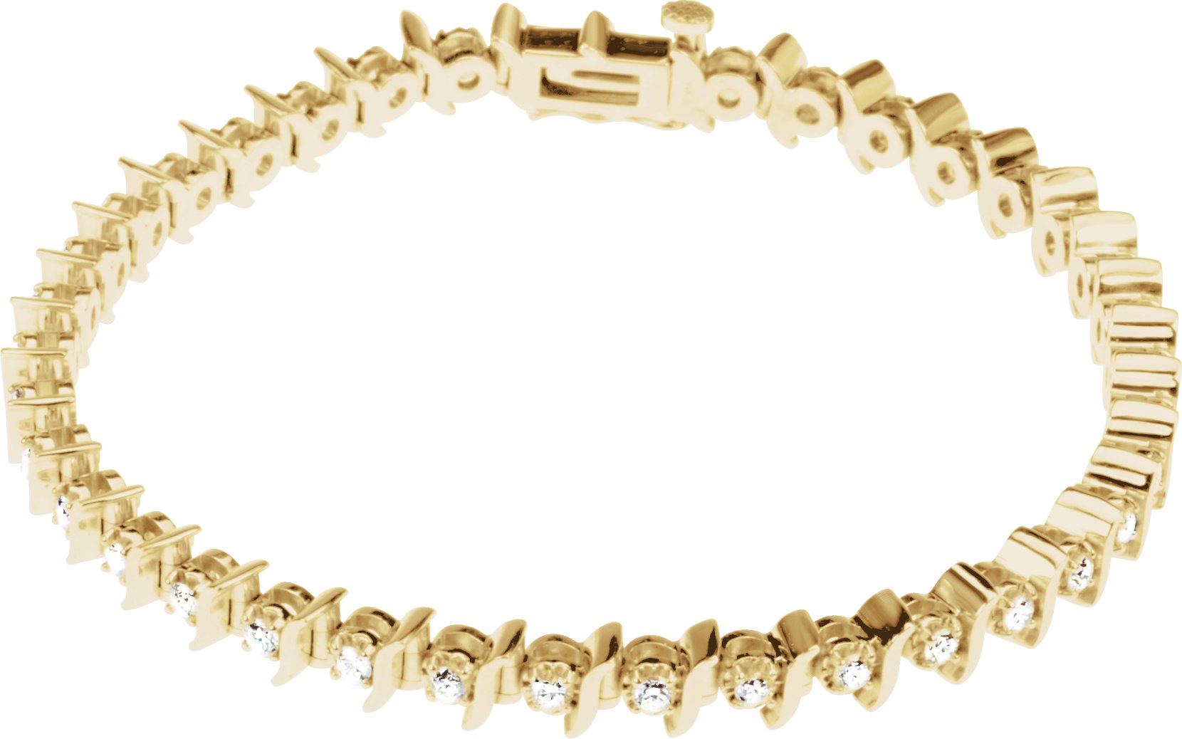 51569220 14K Yellow 1 1/2 CTW Natural Diamond Line 7 1/4" Bracelet - 67411