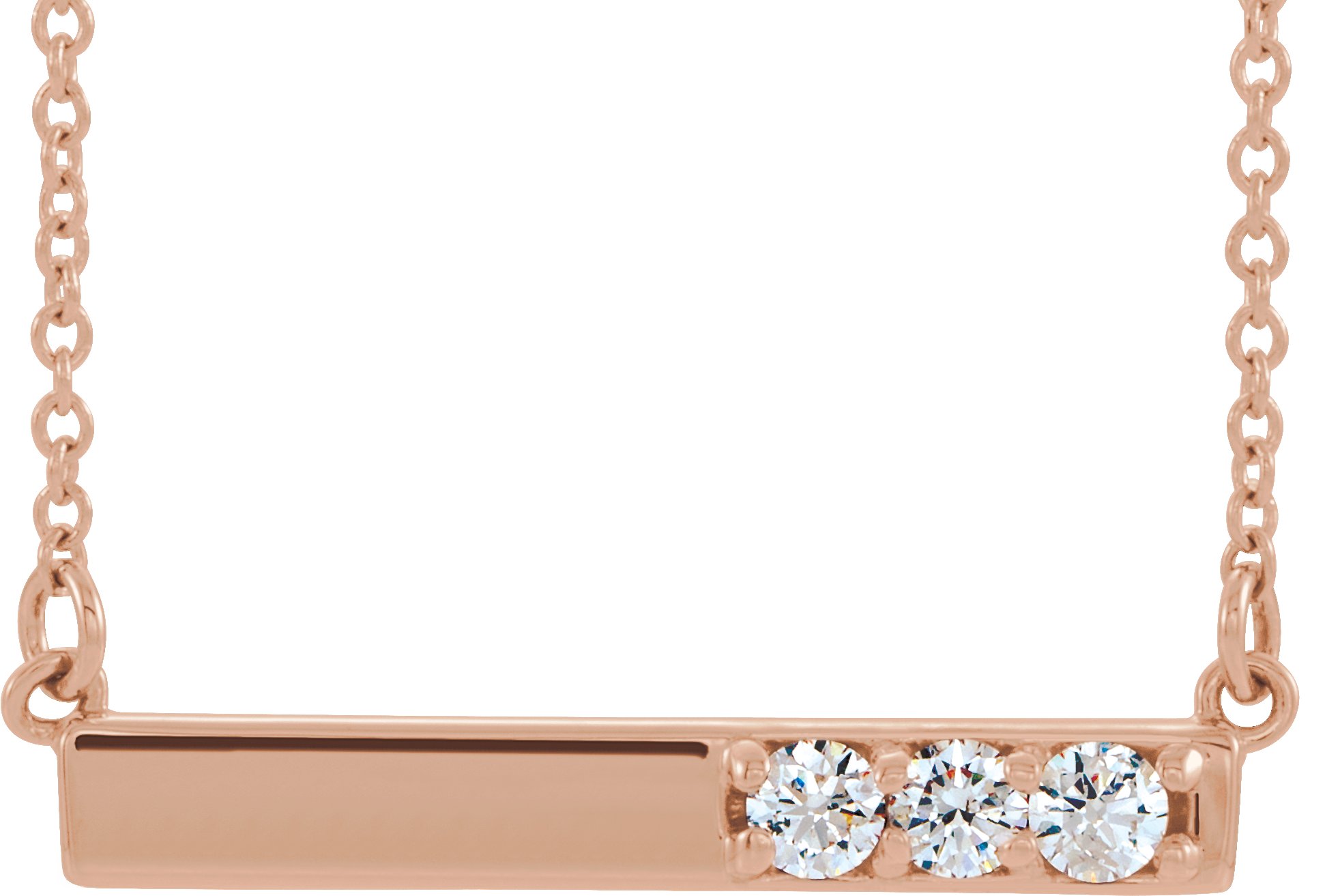 52752632 14K Rose 1/5 CTW Natural Diamond Bar 16-18" Necklace - 86773