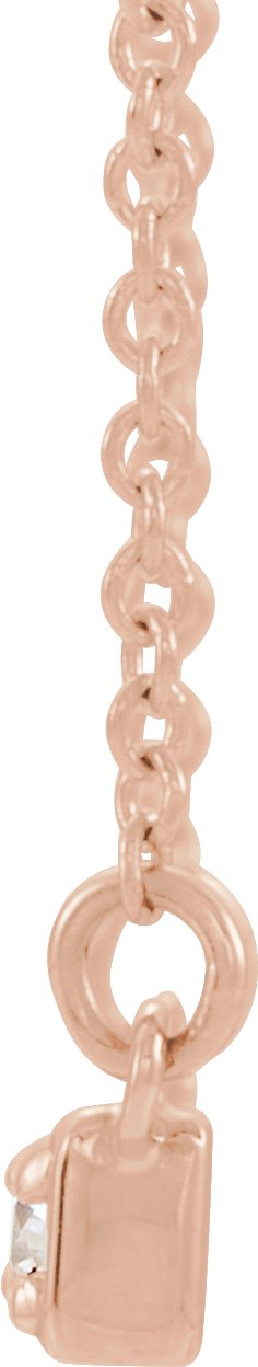 52752640 14K Rose 1/5 CTW Natural Diamond Bar 16-18" Necklace - 86773