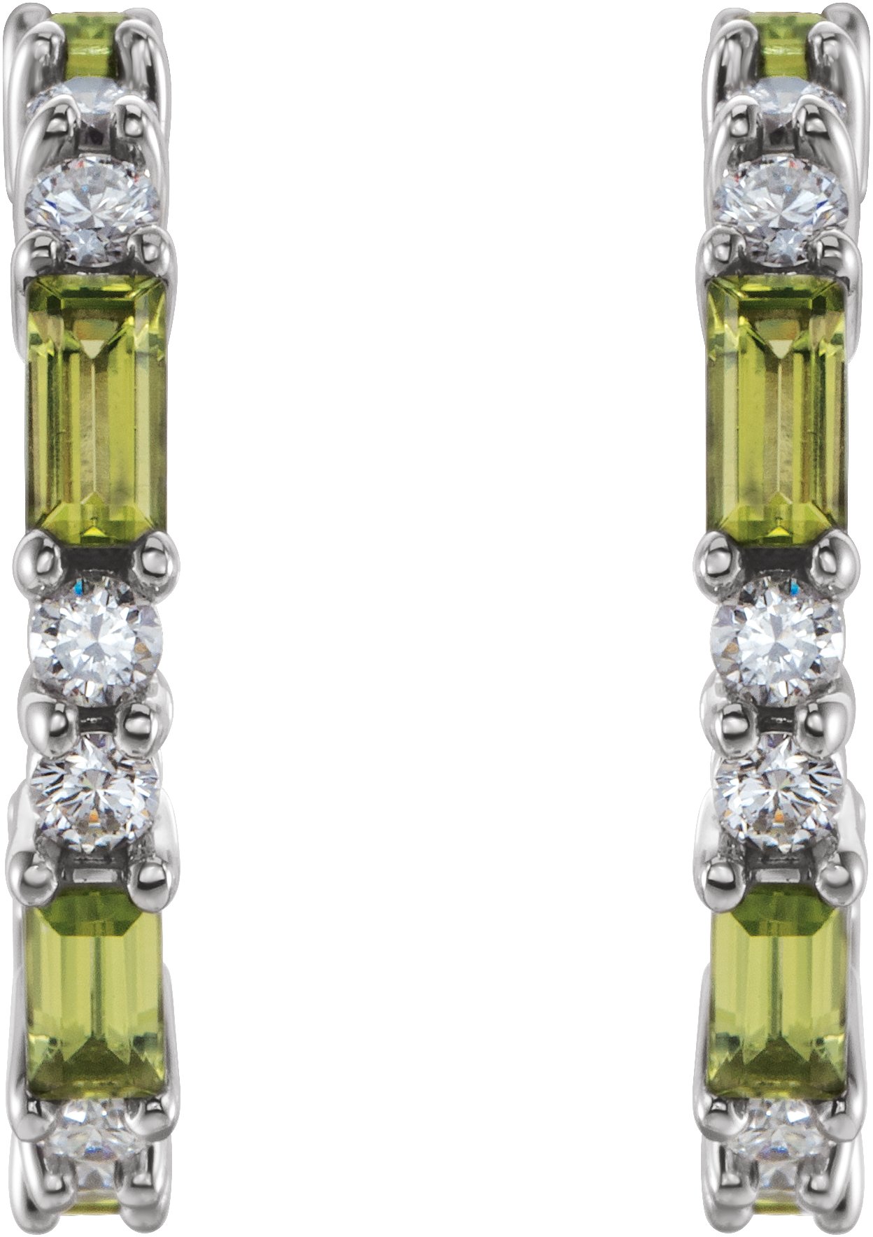 56546267 14K White Natural Peridot & 1/2 CTW Natural Diamond Earrings - 86789
