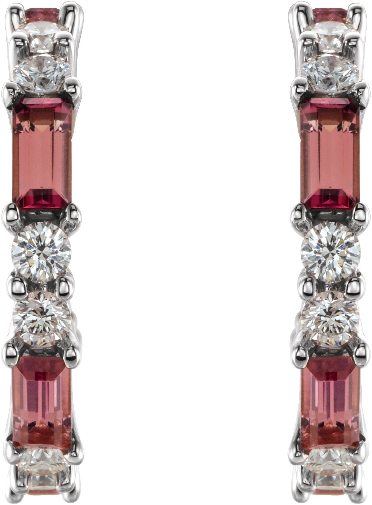 57215920 14K White Natural Pink Tourmaline & 1/2 CTW Natural Diamond Earrings - 86789