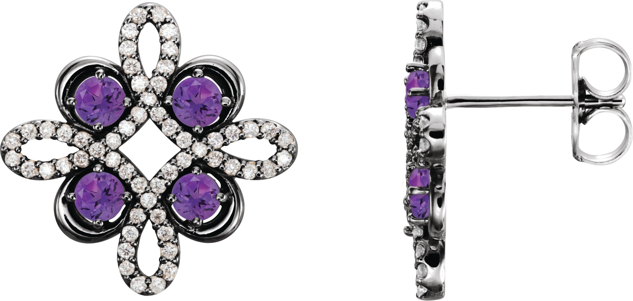 58991719 14K White Natural Alexandrite & 1/4 CTW Natural Diamond Earrings - 86367