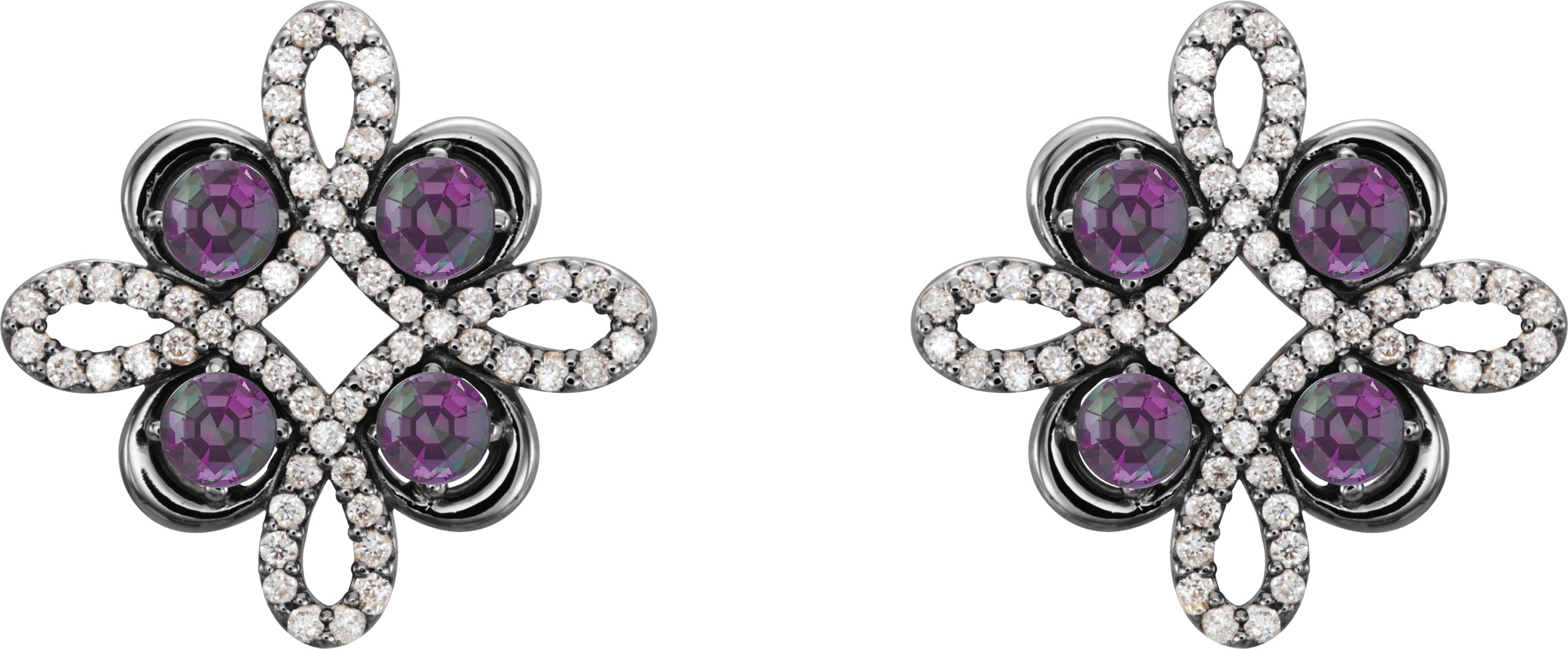 59002467 Platinum Natural Amethyst & 1/4 CTW Natural Diamond Earrings - 86367
