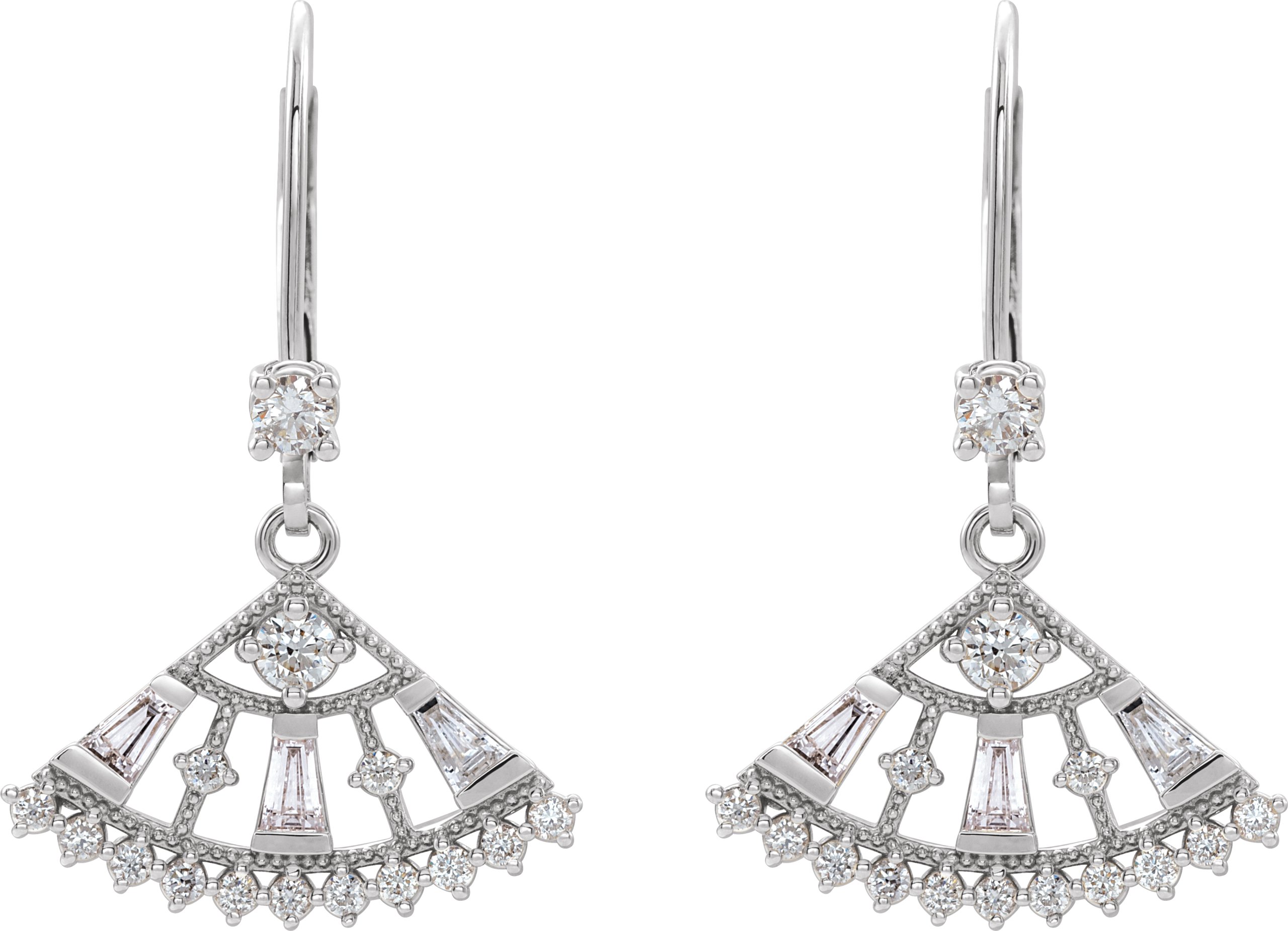 59621977 14K White 3/4 CTW Natural Diamond Fan Earrings - 86963