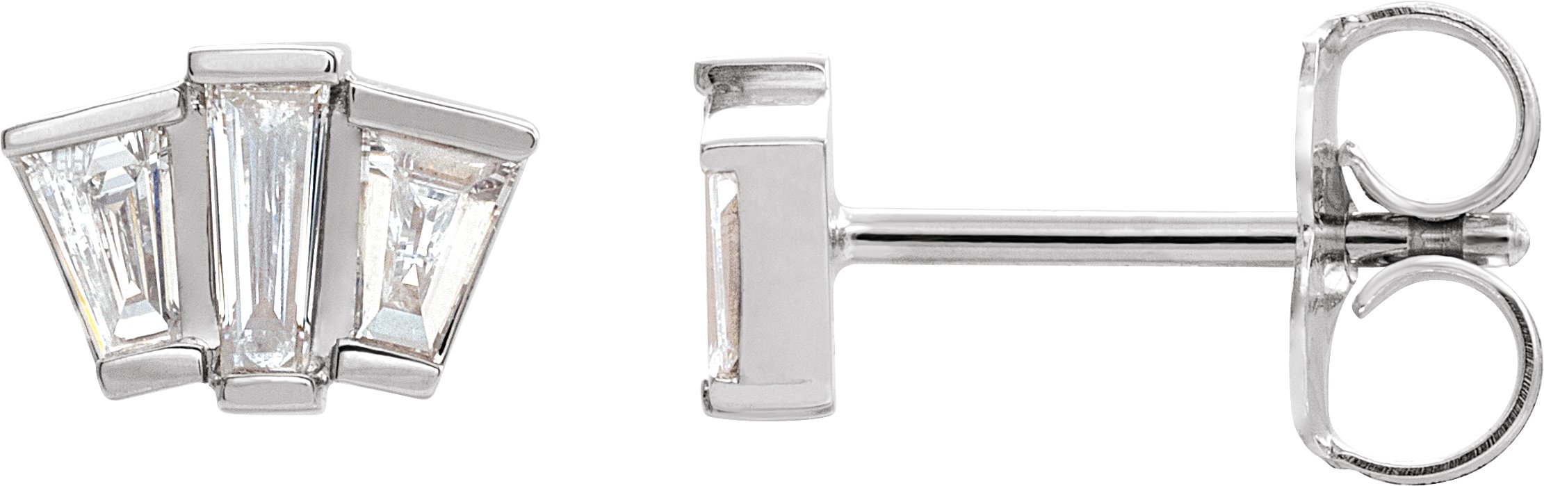 60552579 Platinum 1/3 CTW Natural Diamond Geometric Cluster Earrings - 87034