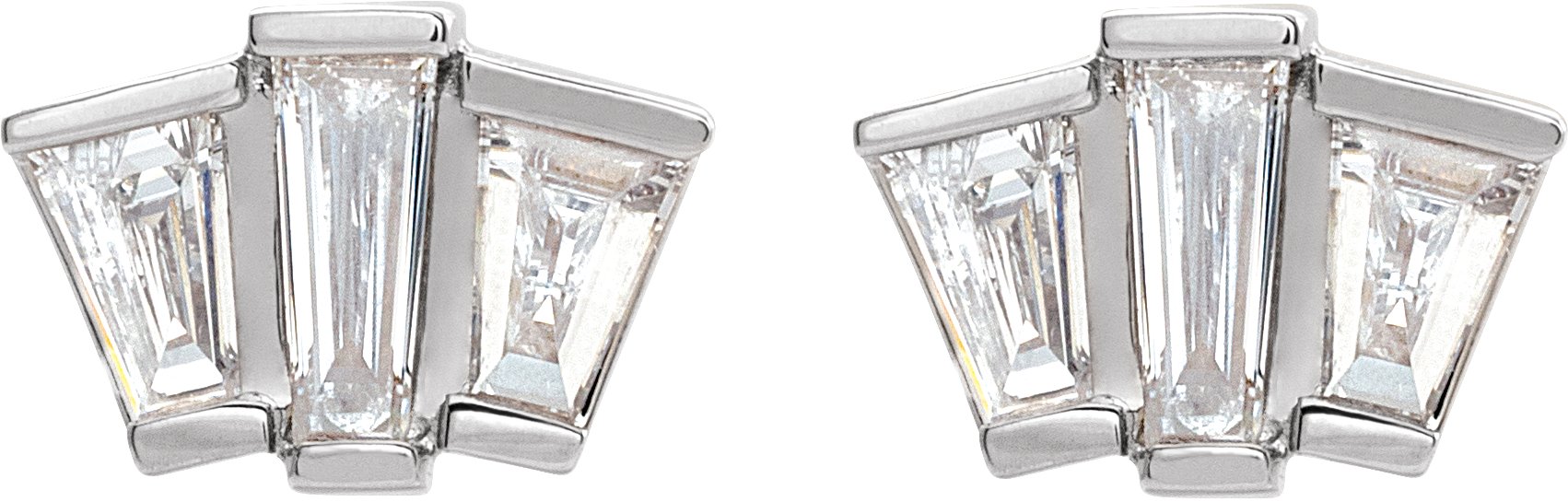 60552580 Platinum 1/3 CTW Natural Diamond Geometric Cluster Earrings - 87034