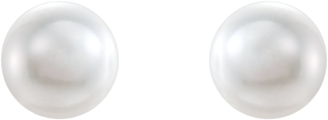 65262594 14K White Cultured White Freshwater Pearl Earrings - 3515