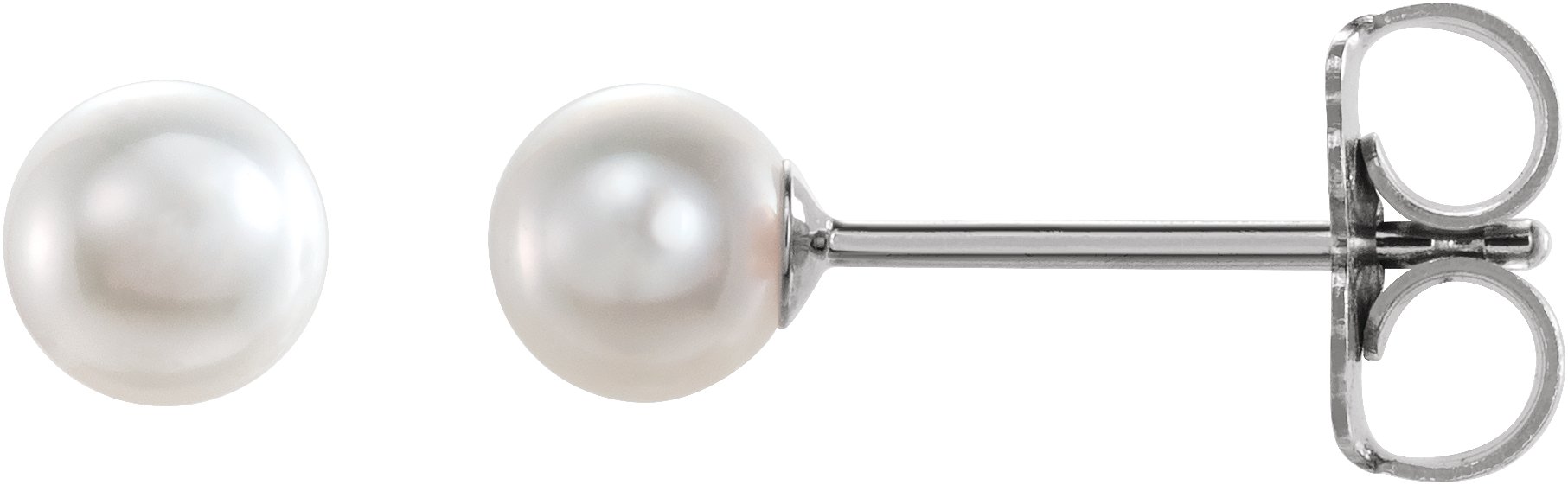 65395044 14K White Cultured White Freshwater Pearl Earrings - 3515