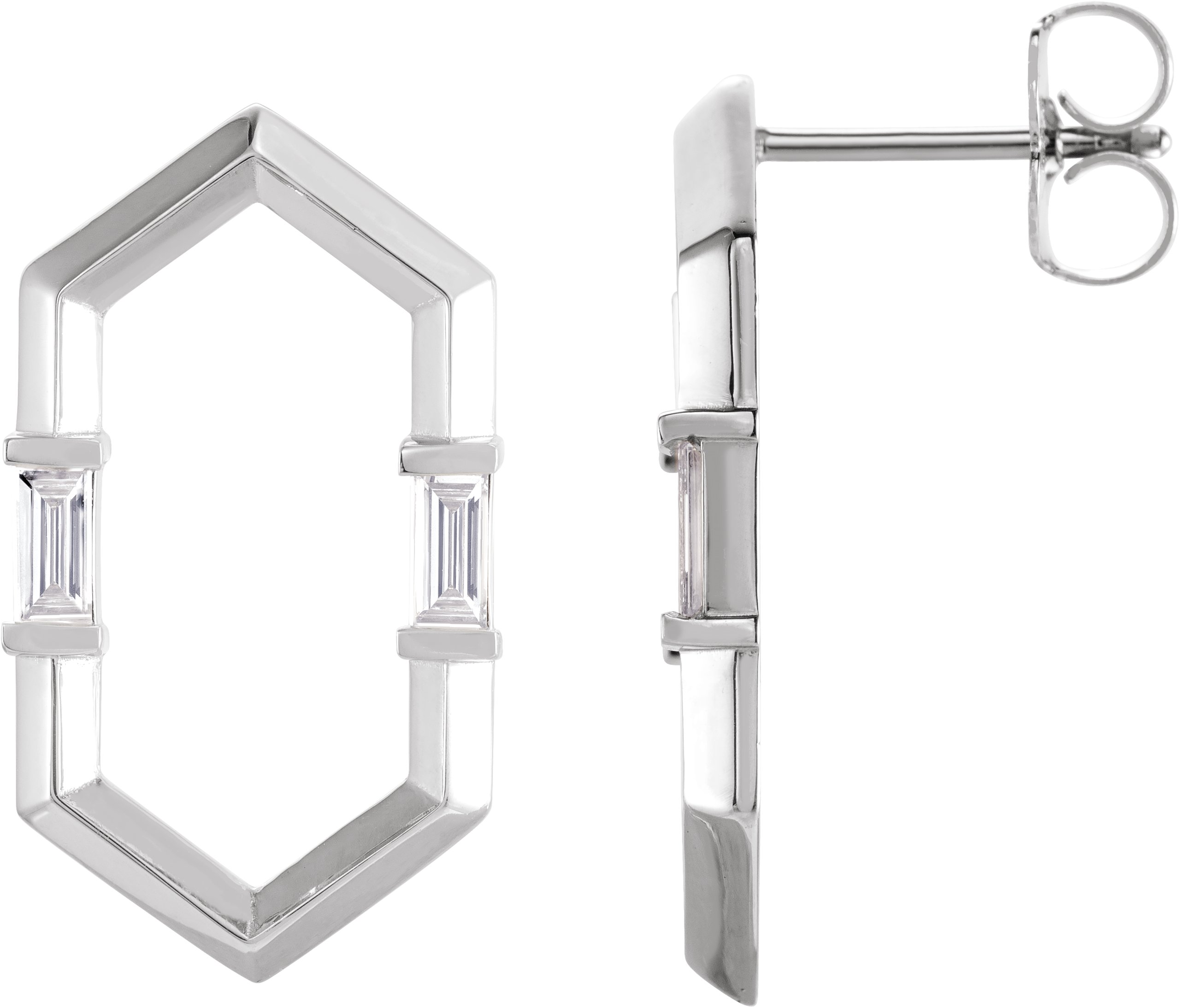 65541737 14K White 1/3 CTW Natural Diamond Geometric Earrings - 87075