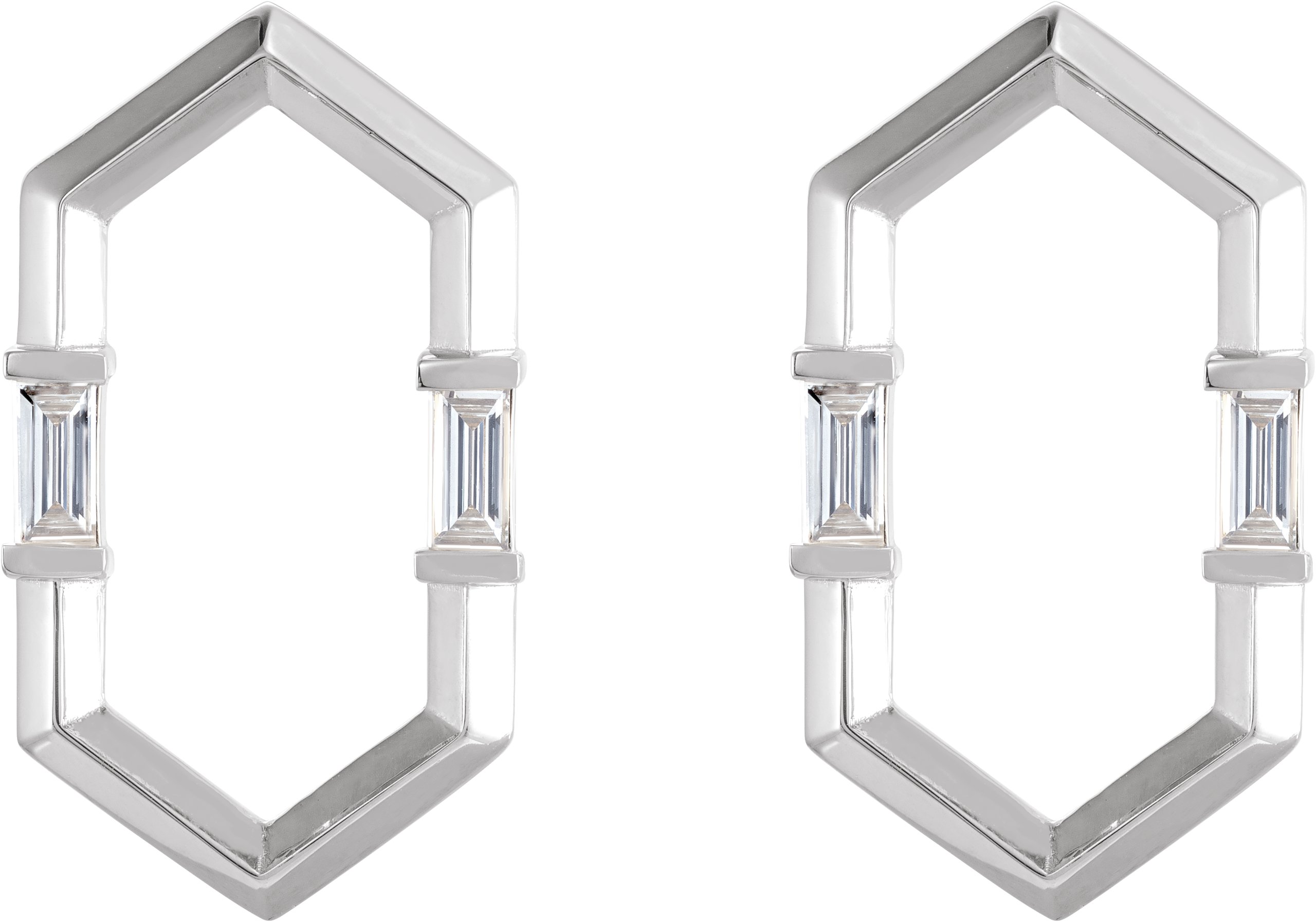 65541738 14K White 1/3 CTW Natural Diamond Geometric Earrings - 87075
