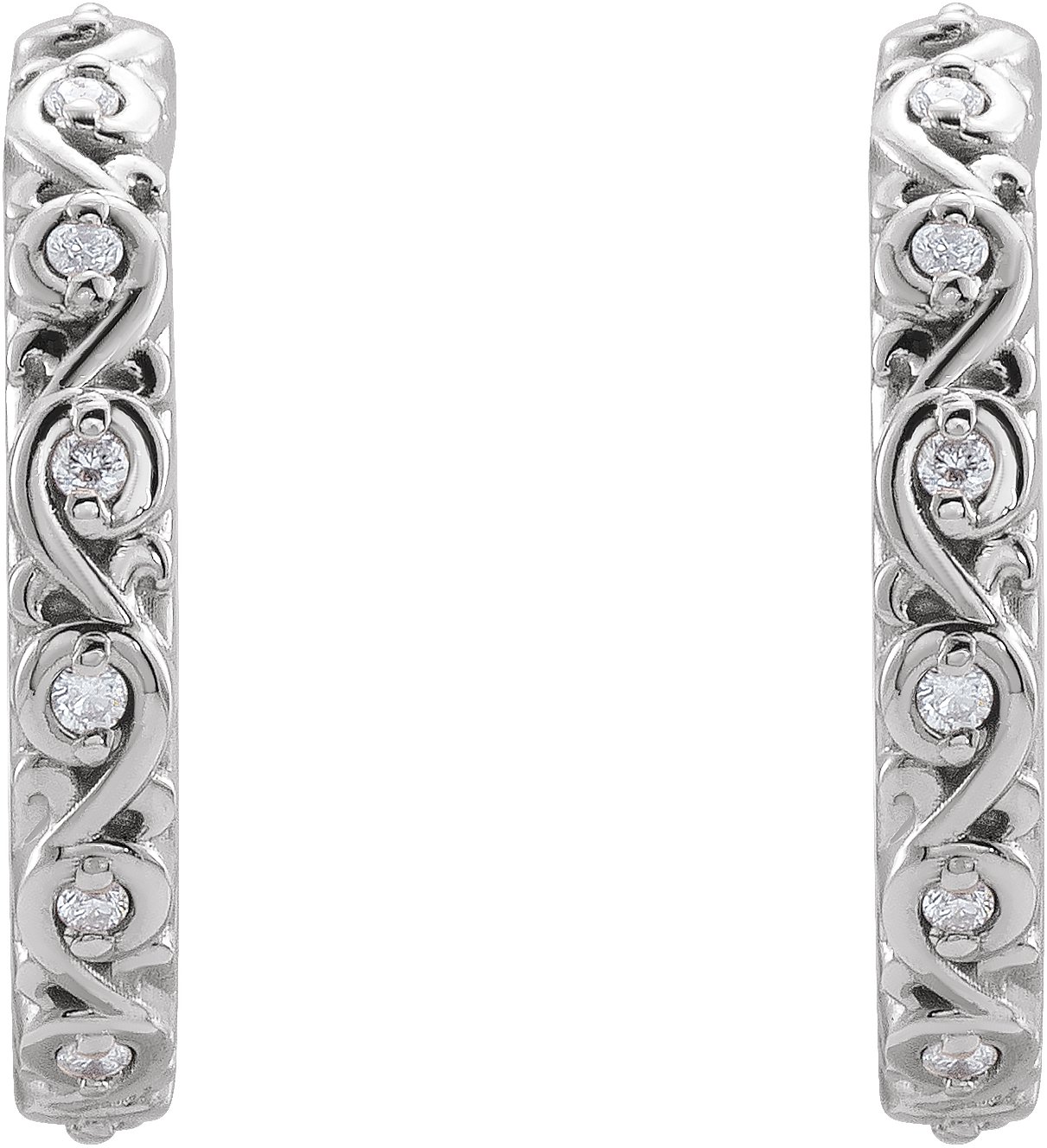 66134110 0.06 CTW .06 CTW Natural Diamond Sculptural Hoop Earrings - 87110