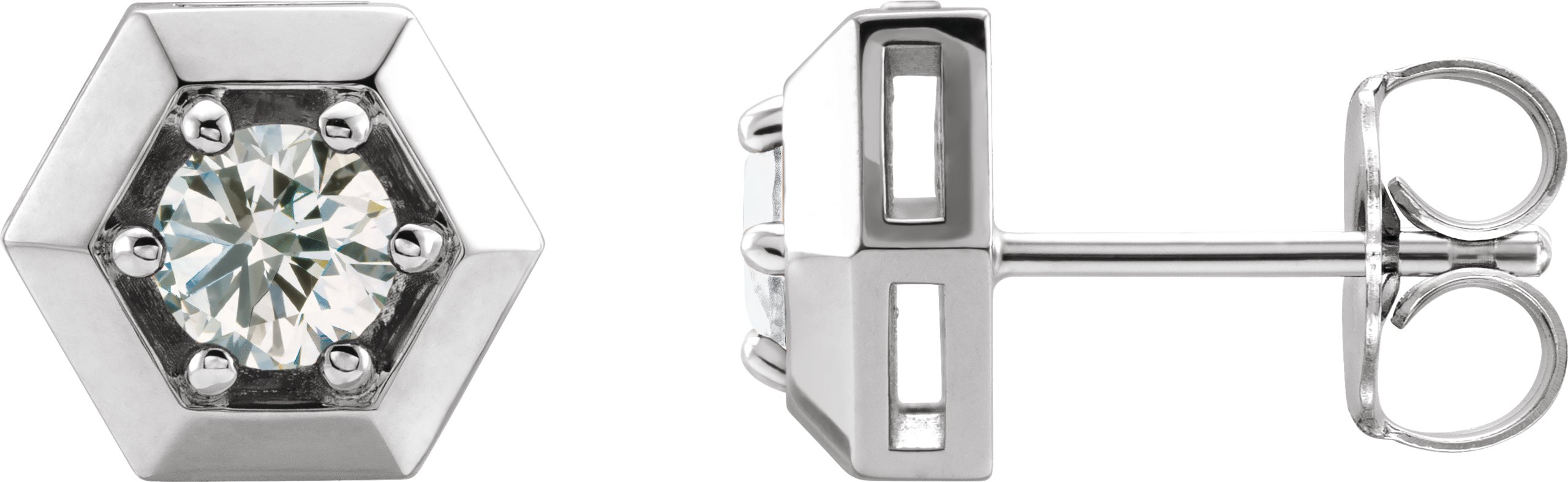 66561117 14K White 1/2 CTW Natural Diamond Geometric Earrings - 87127