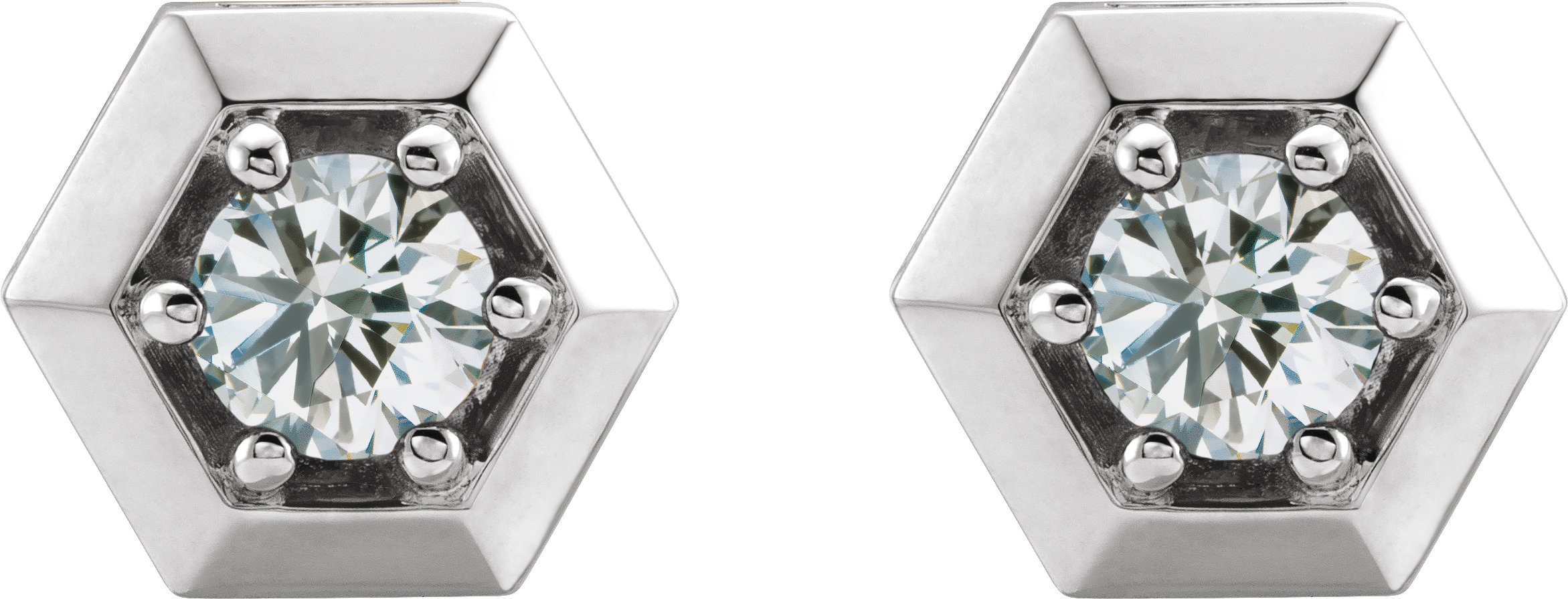 66562647 14K White 1/2 CTW Natural Diamond Geometric Earrings - 87127