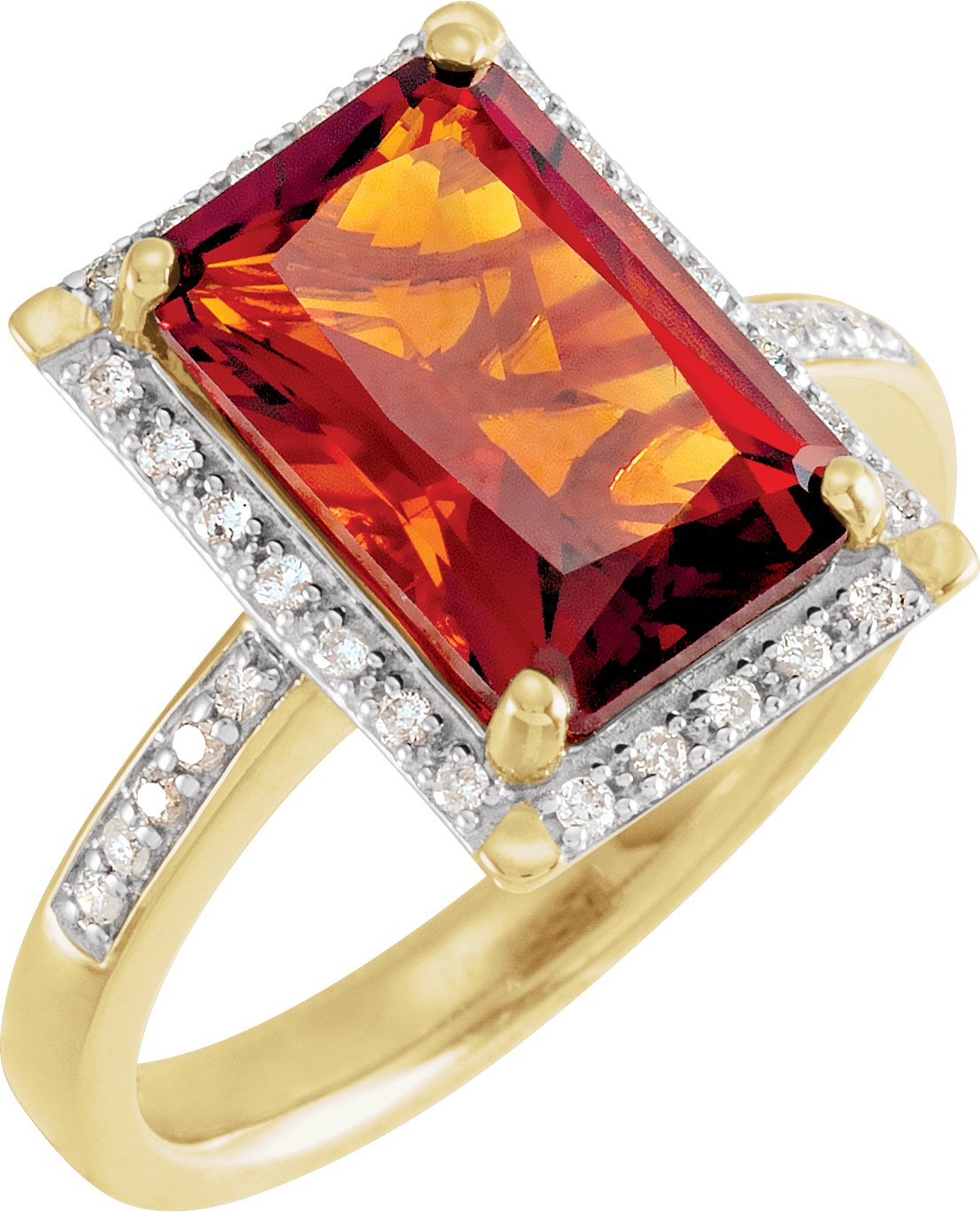 67281499 14K Yellow Natural Madeira Citrine & 1/5 CTW Natural Diamond Ring - 66863