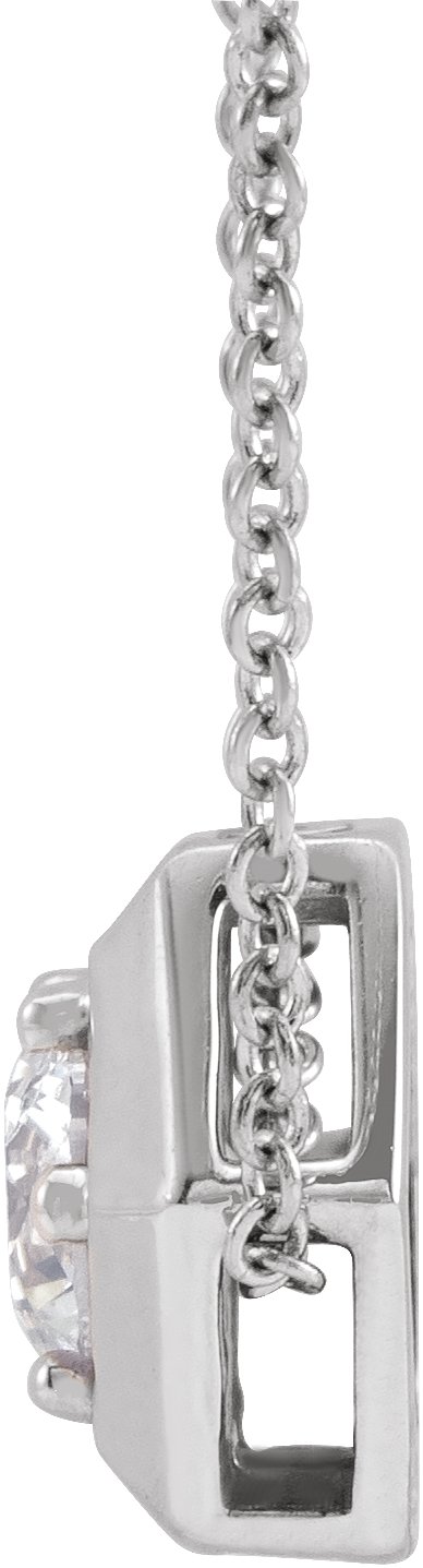 67573946 Platinum 1/2 CT Natural Diamond Geometric 16-18" Necklace - 87125