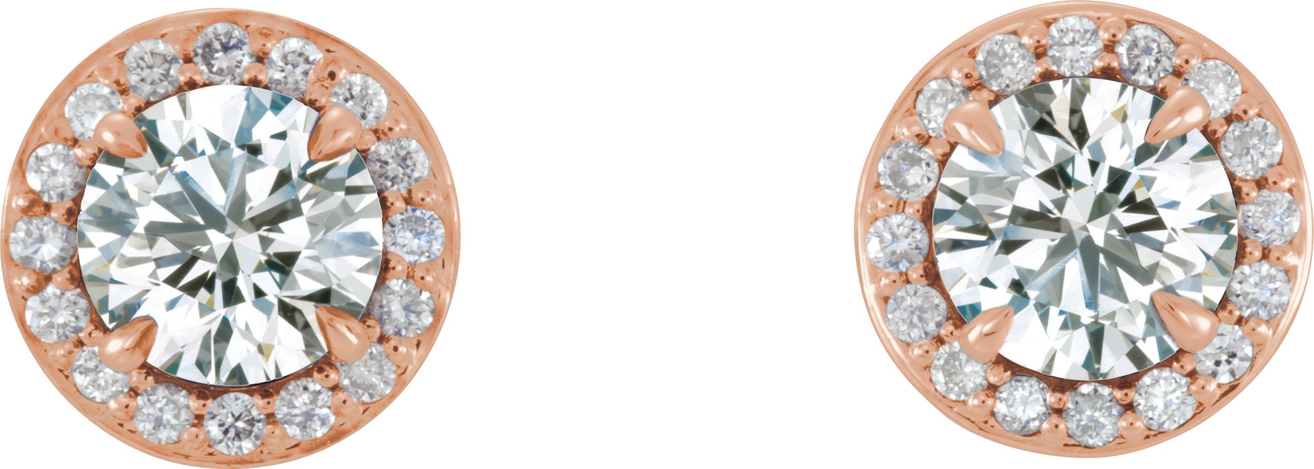 67674399 14K Rose 1 CTW Natural Diamond Halo-Style Earrings - 86458