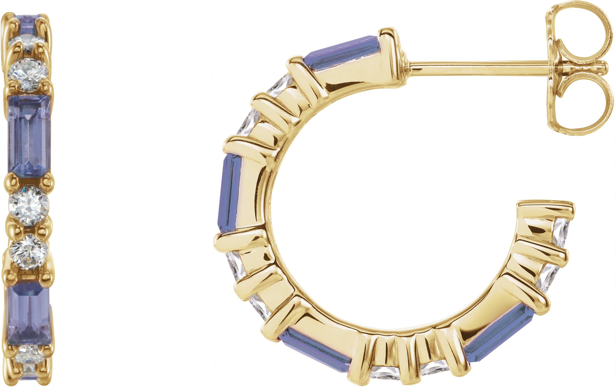 67938853 14K Yellow Natural Tanzanite & 1/2 CTW Natural Diamond Earrings - 86789