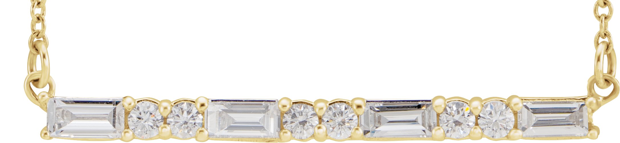 68611615 14K Yellow 1/2 CTW Natural Diamond Bar 16-18" Necklace - 86790