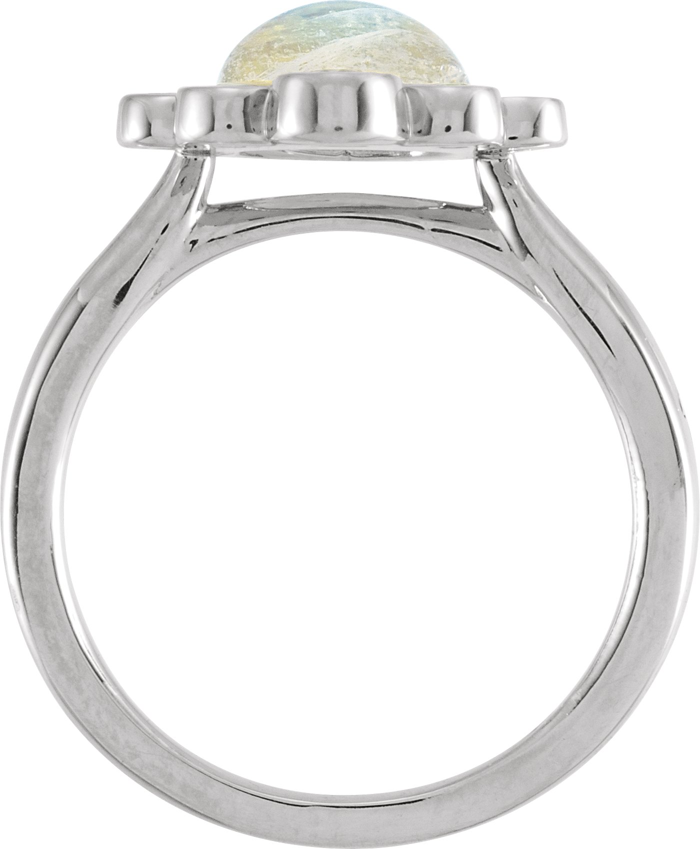 71115009 Platinum Natural Rainbow Moonstone & 1/8 CTW Natural Diamond Ring - 72052