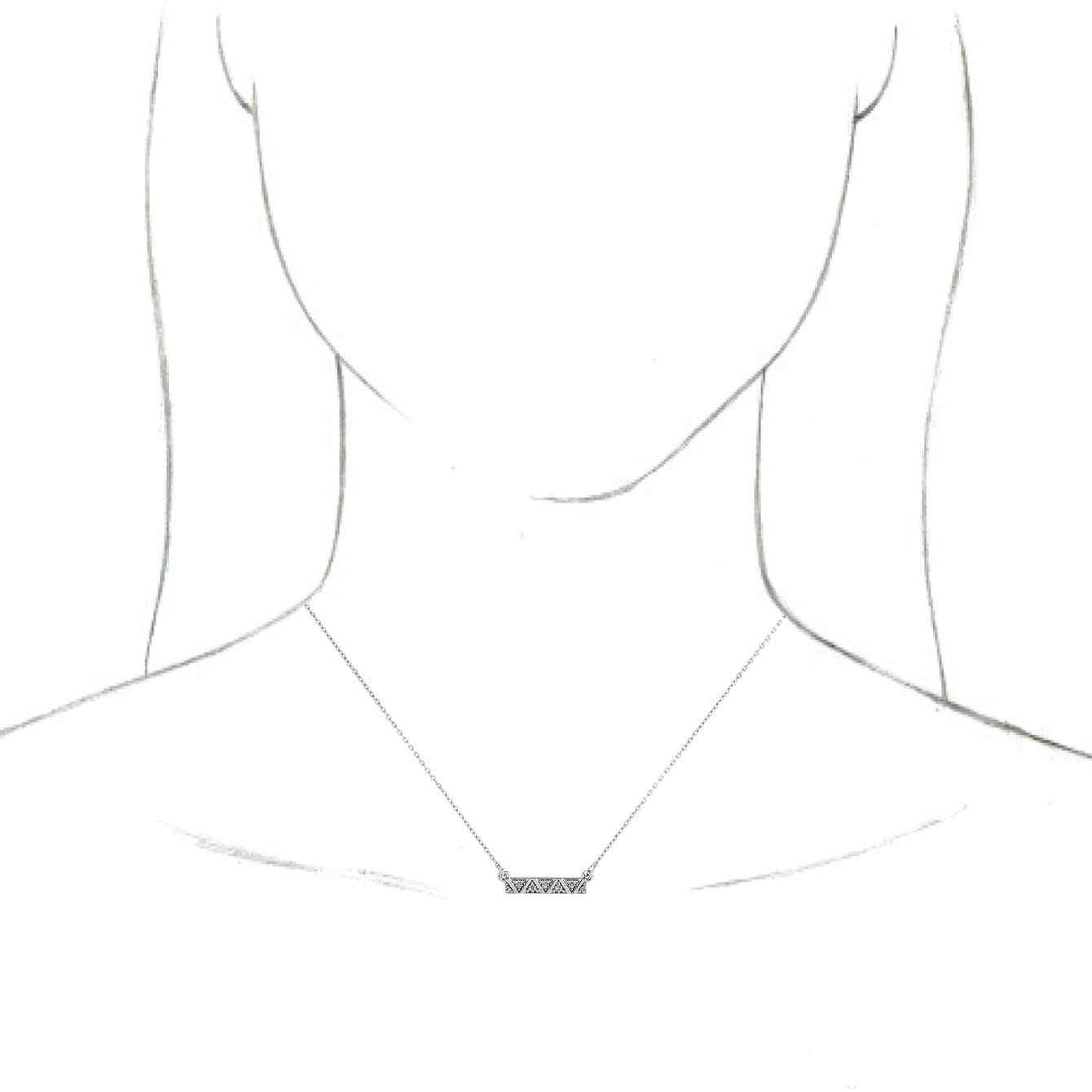 74643548 Platinum .05 CTW Natural Diamond Geometric Bar 16-18" Necklace - 86714