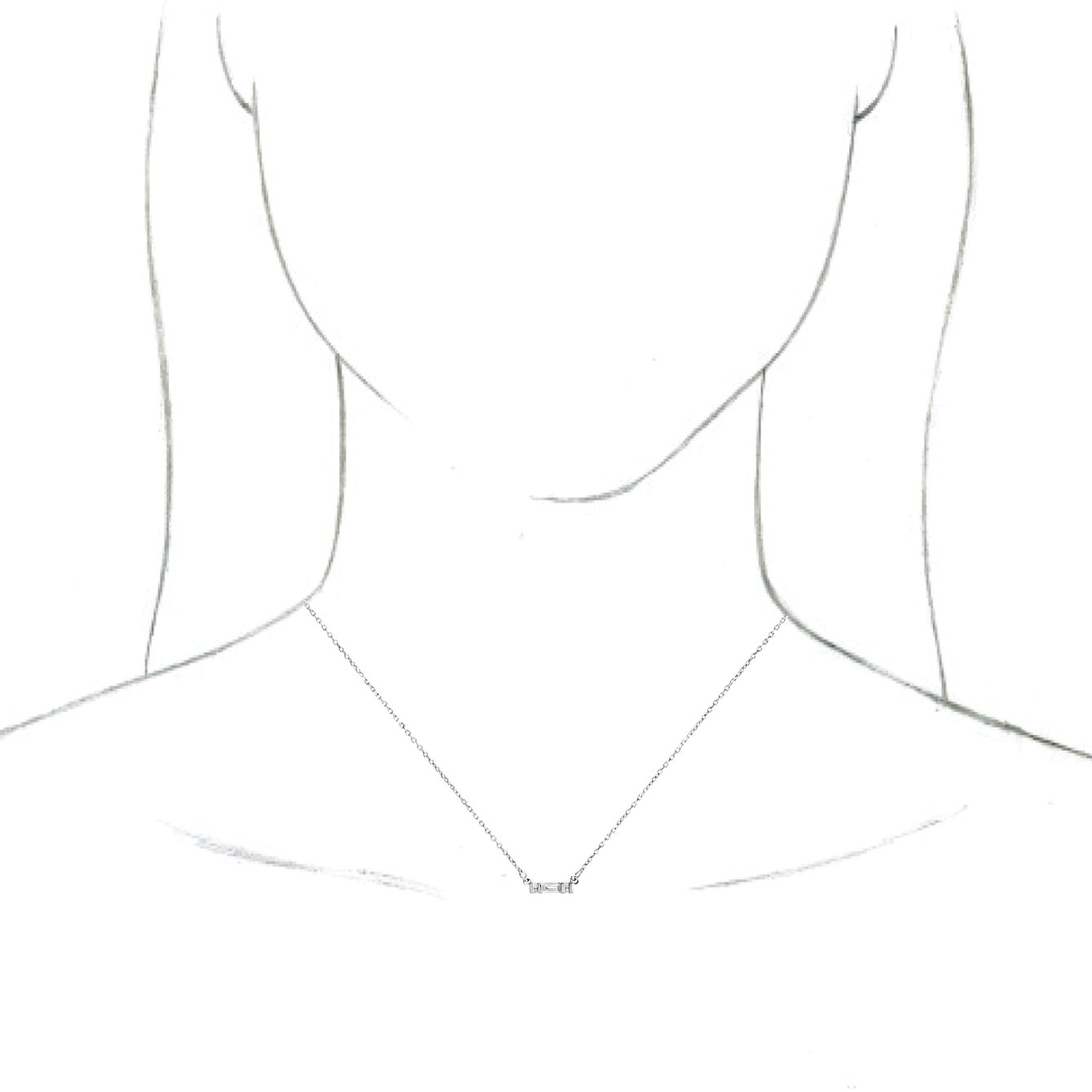 74644209 14K White 1/10 CTW Natural Diamond Bar 16-18" Necklace - 86729