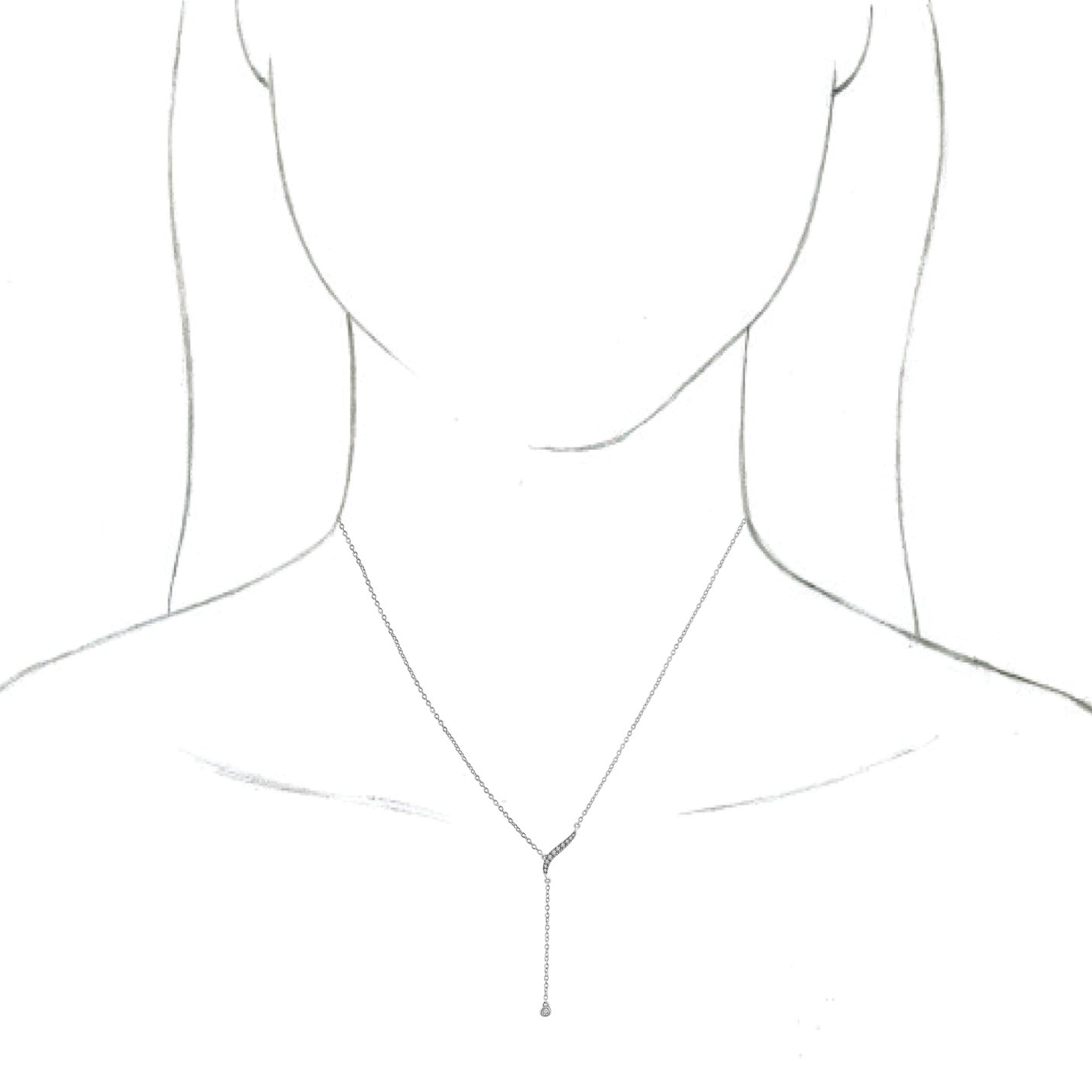 74733441 14K White 1/10 CTW Natural Diamond 16-18" Necklace - 652841