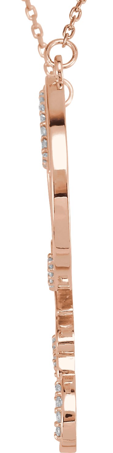 79426268 14K Rose 1/8 CTW Natural Diamond Infinity-Inspired Love Heart 18" Necklace - 85506