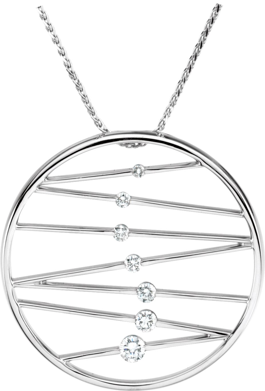 871150 14K White 1/2 CTW Natural Diamond Journey 18" Necklace - 66661