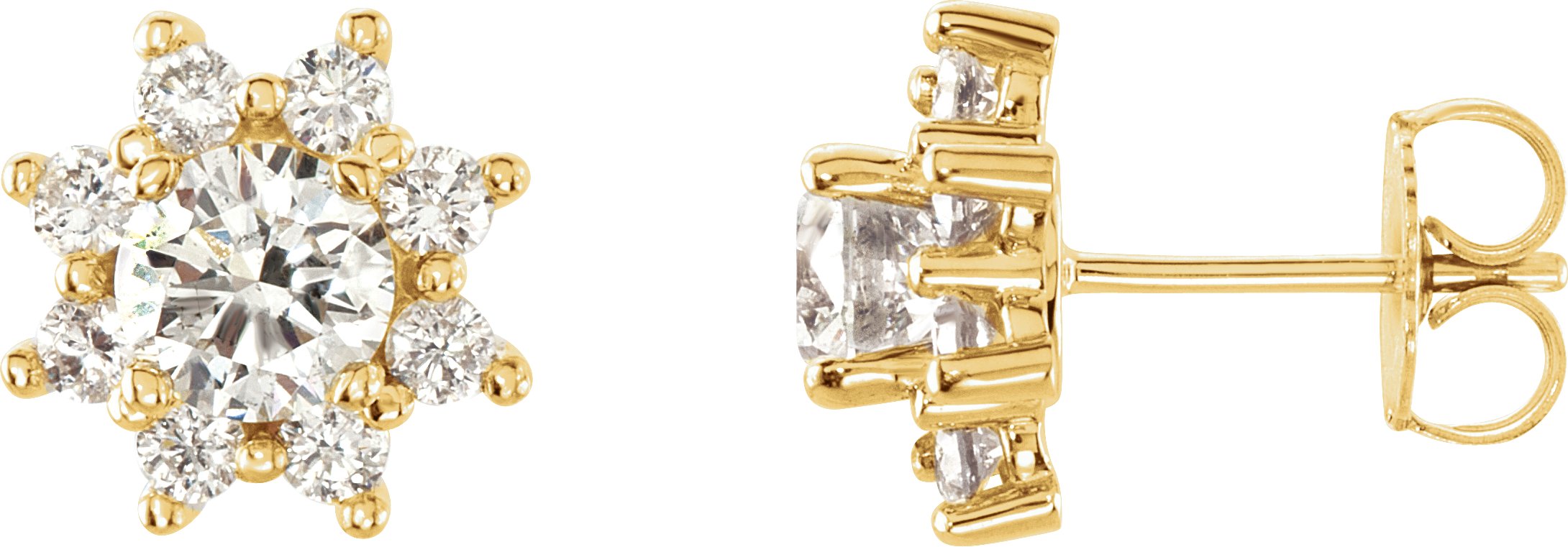 923851 14K Yellow 1 3/4 CTW Natural Diamond Earrings - 68537