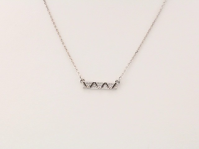 sddefault Platinum .05 CTW Natural Diamond Geometric Bar 16-18" Necklace - 86714