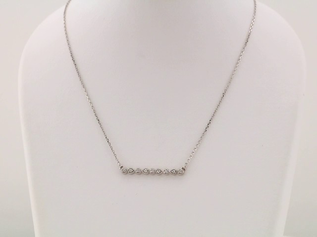 sddefault Platinum .07 CTW Natural Diamond Milgrain Bar 16-18" Necklace - 86704