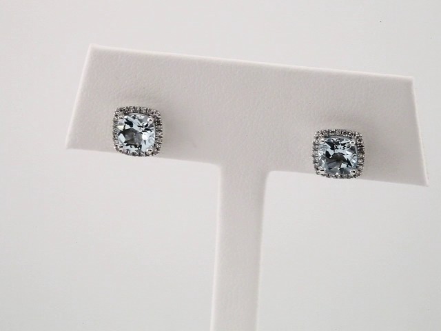 sddefault 14K White Natural Aquamarine & 1/8 CTW Natural Diamond Earrings - 652047
