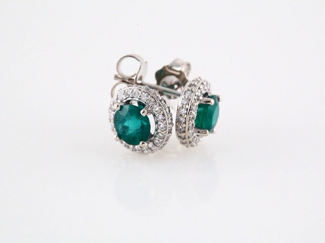 sddefault Platinum Natural Emerald & 1/3 CTW Natural Diamond Earrings - 68602