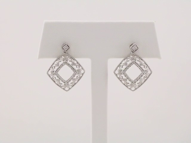 sddefault Sterling Silver 1/5 CTW Natural Diamond Filigree Earrings - 69489