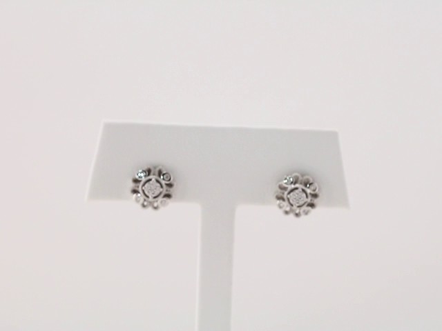 sddefault Sterling Silver 1/8 CTW Natural Diamond Cluster Earrings - 652942