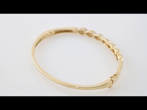 14K Yellow 1/4 CTW Natural Diamond Bangle 6 1/2" Bracelet - 60889