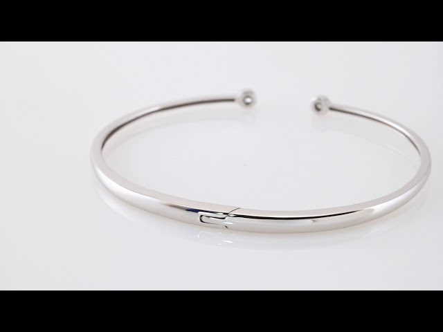 sddefault 14K White 1/6 CTW Natural Diamond Hinged Cuff 7" Bracelet - 652235