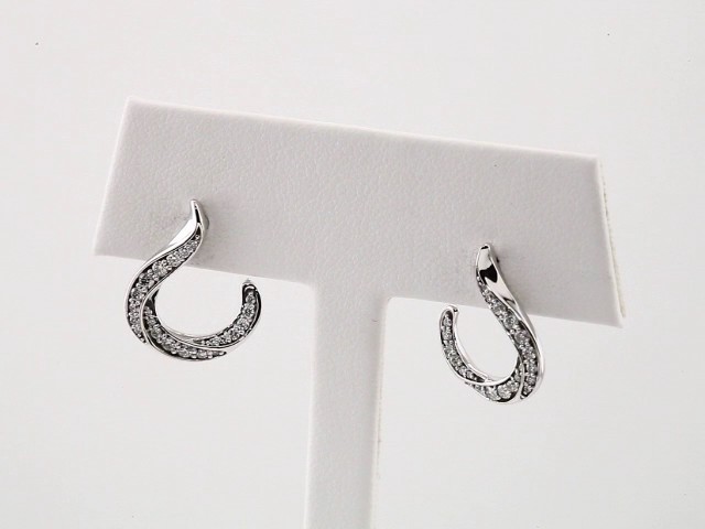 sddefault Sterling Silver 3/8 CTW Natural Diamond Freeform Earrings - 86505