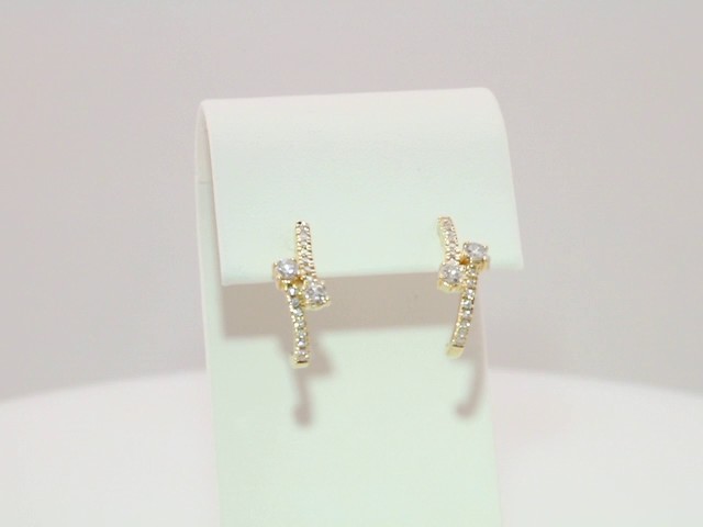 sddefault 14K Yellow 5/8 CTW Natural Diamond Two-Stone J-Hoop Earrings - 652327