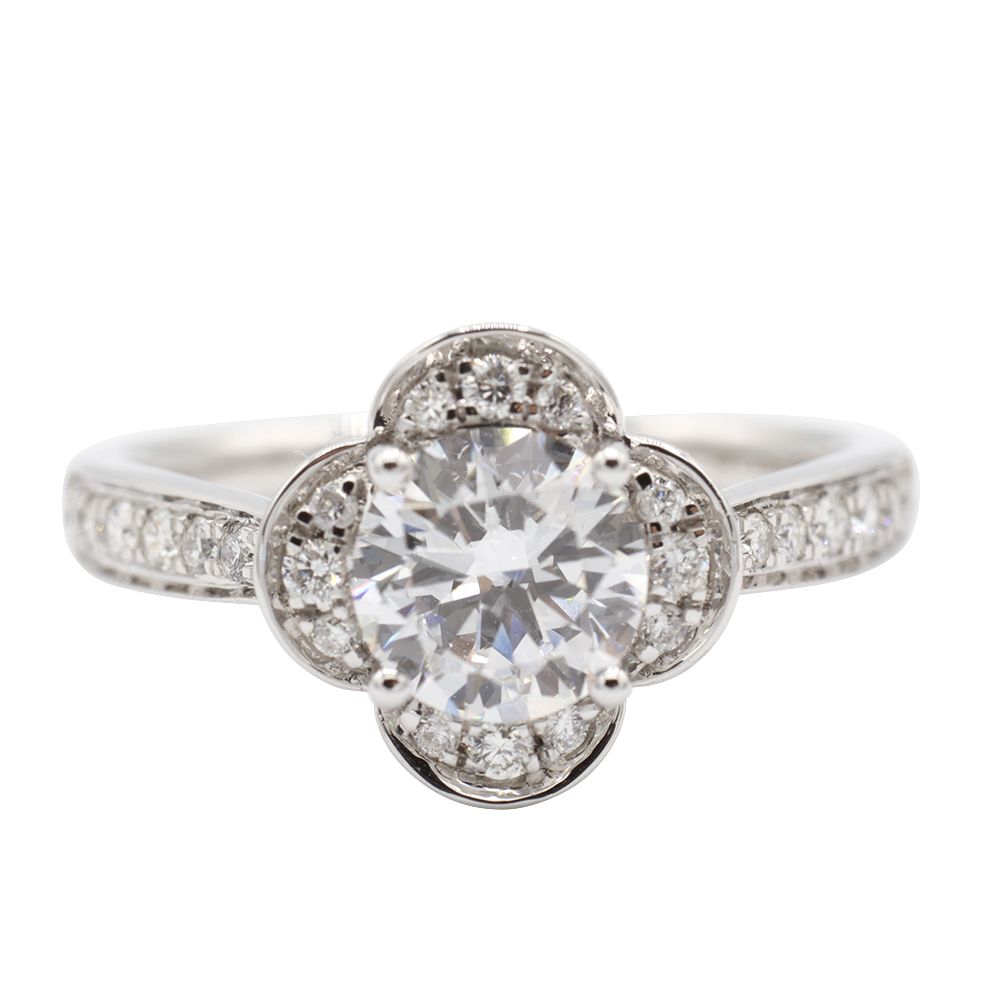 21100895 (2)-newline Halo Engagement Ring, White Gold - MIDLR60442