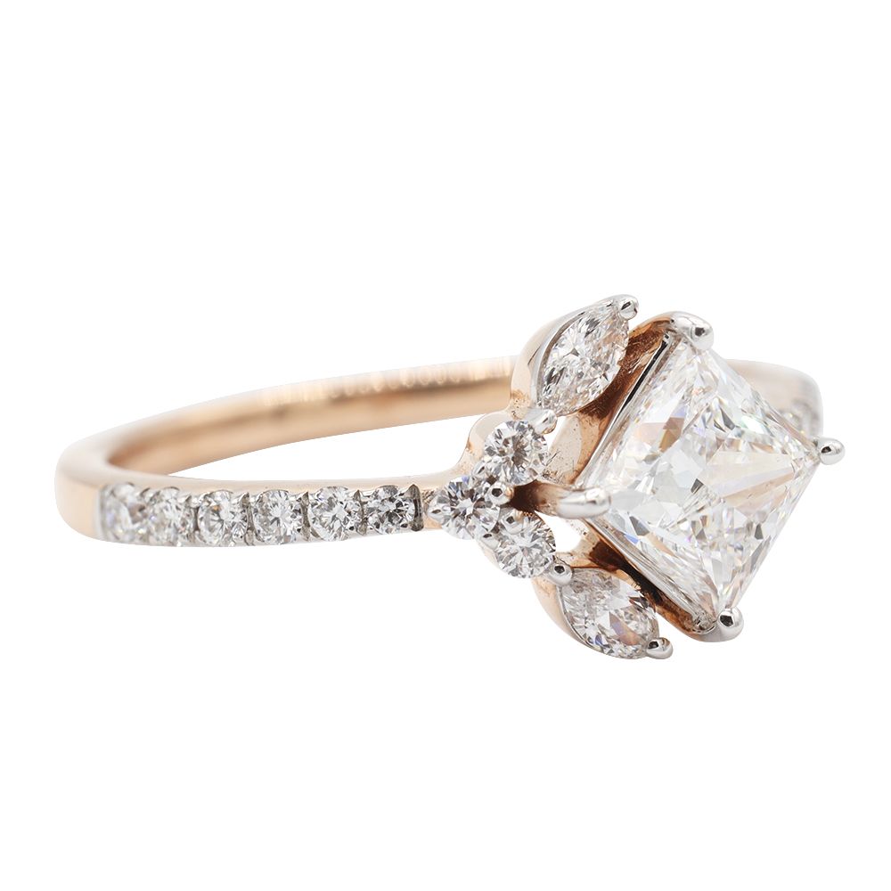 21110666 (3)-newline Halo Engagement Ring, Rose Gold - MIDLR60733